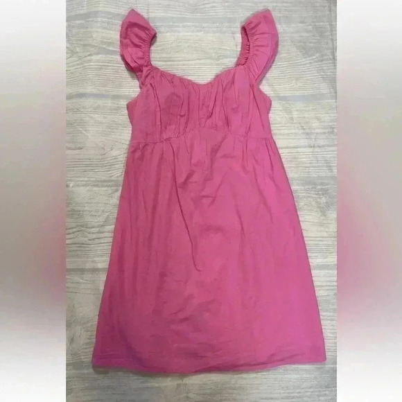 NEW Sim & Sam Puff Sleeve Mini Dress Women's Size M Barbie Pink Flutter sleeve - Picture 5 of 16